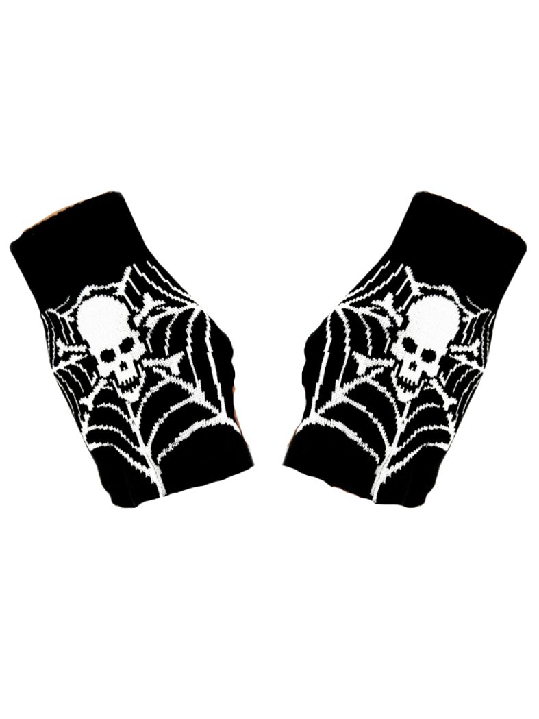 LIUYIDM Fingerlose Handschuhe Halloween - Spinnennetz Spitzenhandschuhe Für Gothic Parties