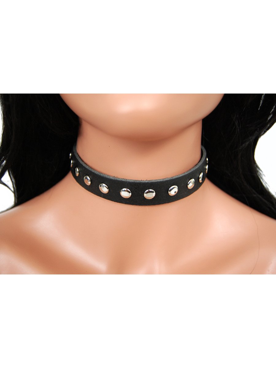 Leder-Hundehalsband Mit Nieten – Braun, Halsumfang 52-67 Cm, 40 Mm Breit, Gepolstert
