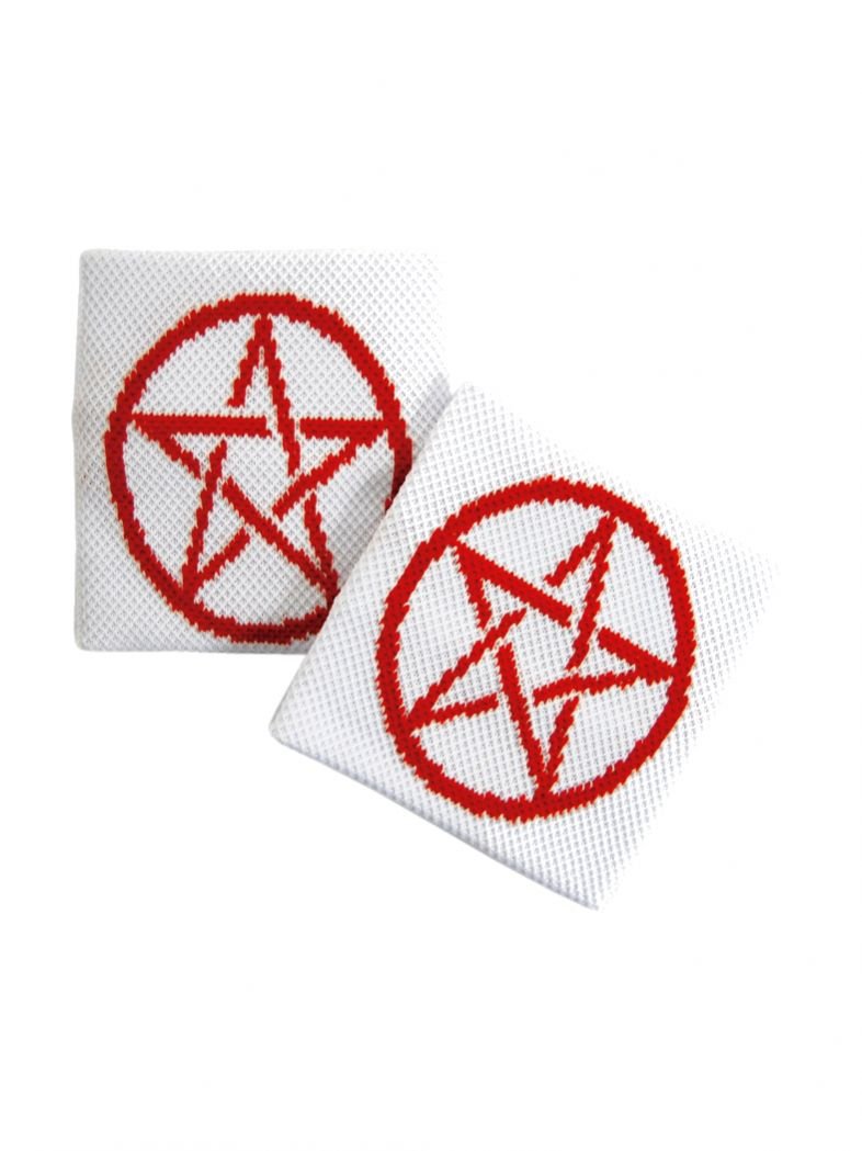 Schweißband Pentagramm weiß