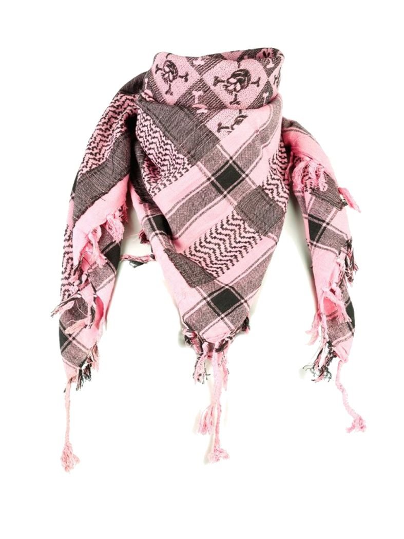 PLO Tuch Totenkopf pink kariert