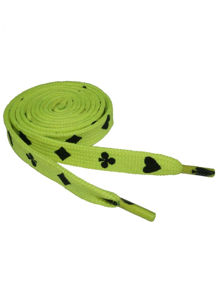 Schnürsenkel Kartenspiel neon gelb schmal