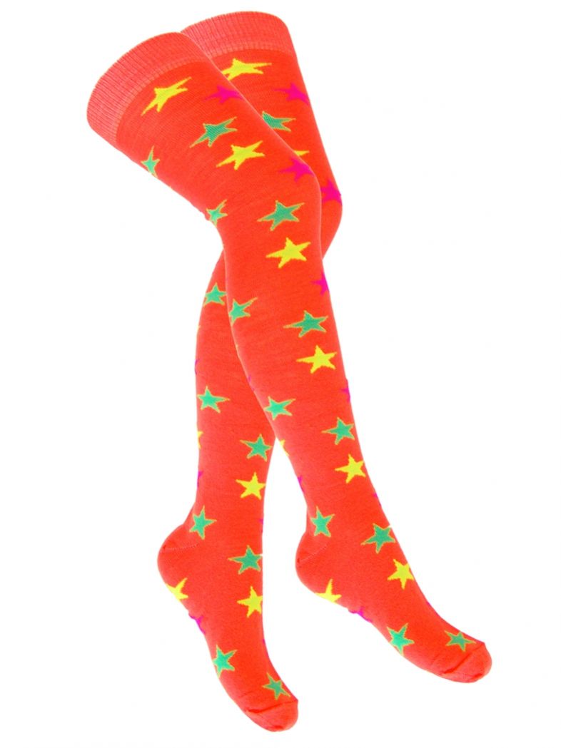 Overknees Sterne color orange