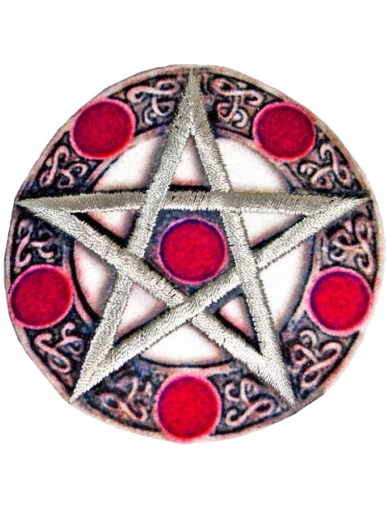 Aufnäher Pentagramm rot