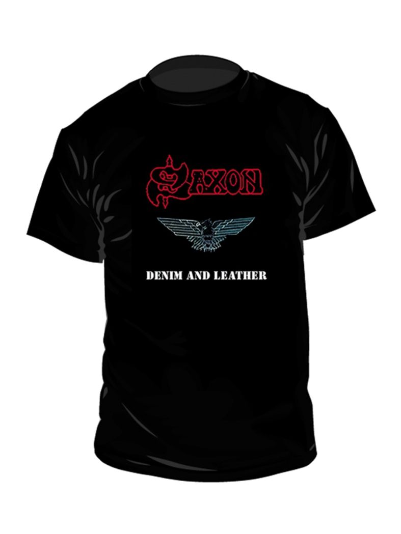 Saxon T-Shirt Denim And Leather