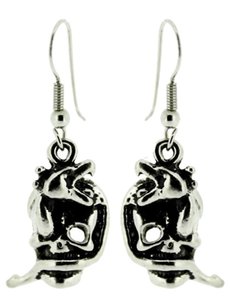 Ohrring Totenkopf mit Schlange klein