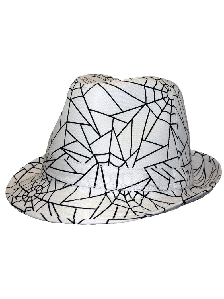 Clubstyle Trilby Hut Spinnennetz weiß