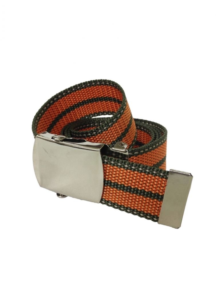Gürtel oliv orange gestreift