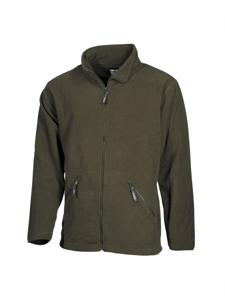 Fleece Jacke oliv mit Reisverschluss