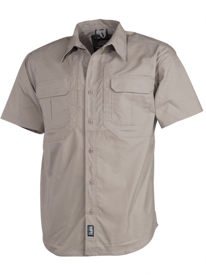 Taktisches Kurzarmhemd khaki Rip Stop Teflon