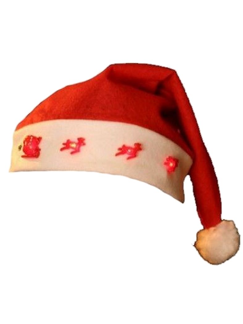 Weihnachts Mütze mit beleuchtetem Weihnachtsmann und Rentieren