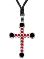 Gothic Halskette Kruzifix rot