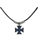 Gothic Kette Eisernes Kreuz blau