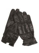 Quarzsand Leder Handschuhe schwarz