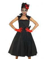 Petticoat Rockabilly Kleid schwarz mit Kragen