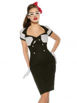 Rockabilly Pin-Up Vintage-Kleid schwarz weiß mit Punkten