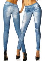 Leggings in Jeans Optik blau weiß