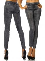Leggings in Jeans Style Optik grau schwarz