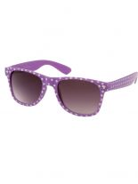 Sonnenbrille 50er Rockabilly Style lila Punkte