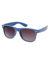 Sonnenbrille 50er Rockabilly Style blau Punkte