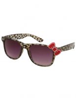 Sonnenbrille 50er Style Leopard grau mit Schleife