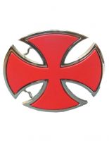 Gürtelschnalle Eisernes Kreuz rot