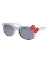 Sonnenbrille weiß 50er Rockabilly Style Schleife rot
