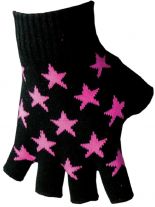 Fingerlose Handschuhe Sterne Pink