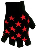 Fingerlose Handschuhe Sterne rot