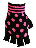 Fingerlose Handschuhe Punkte pink