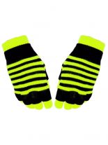 Multi Handschuhe neon gelb gestreift 2 in 1