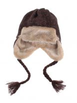 Tschapka Wintermütze mit Kunstfell braun
