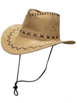 Cowboyhut Kunstleder beige