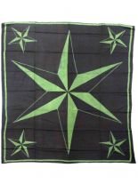 Tagesdecke Stern schwarz grün 220 x 220 cm