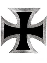 Aufnäher Iron Cross schwarz silber