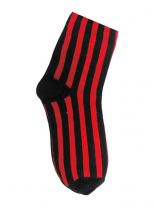 Socken gestreift schwarz rot