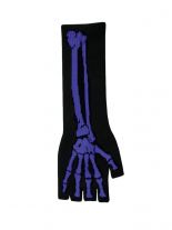 Fingerlose Stulpenhandschuhe Skelett lila