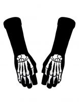 Fingerlose Stulpenhandschuhe Skelett Hand weiß