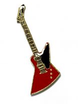Anstecker Pin E-Gitarre rot schwarz