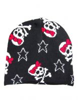Winterset Totenköpfe mit Sternen Schal Beanie Handschuhe
