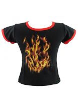 Kinder T-Shirt Flammen schwarz