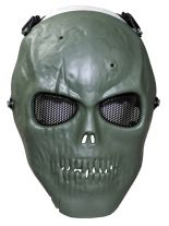 Gitter Schutzmaske Totenkopf oliv Vollschutz