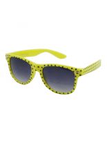 Sonnenbrille 50er Rockabilly Style neon gelb Punkte