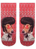 Sneaker Socken bedruckt Elvis Dog