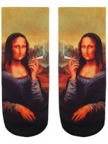 Sneaker Socken bedruckt kiffende Mona Lisa