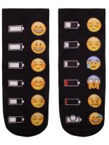 Sneaker Socken bedruckt Emoji Batteriestand