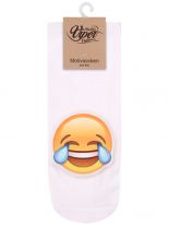 Sneaker Socken bedruckt Emoji lachend