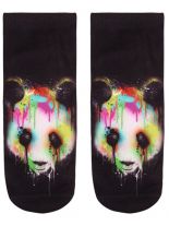 Sneaker Socken bedruckt Pandakopf Kunst