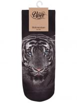 Sneaker Socken bedruckt Tiger schwarz weiß