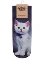 Sneaker Socken bedruckt Katze mit Schal