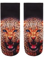 Sneaker Socken bedruckt böser Gepard